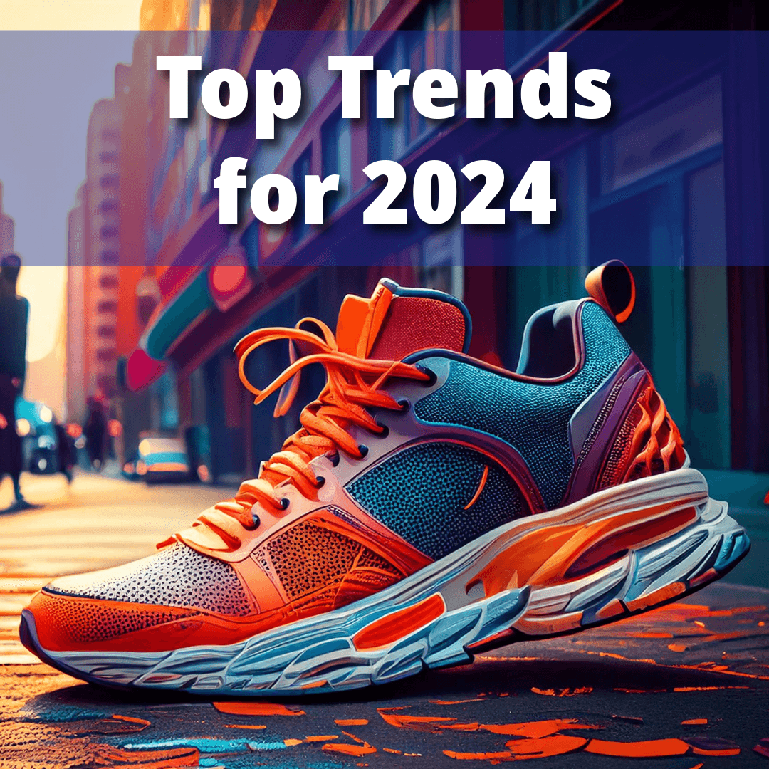 Image of a shoe with the title "Top Trends for 2024"